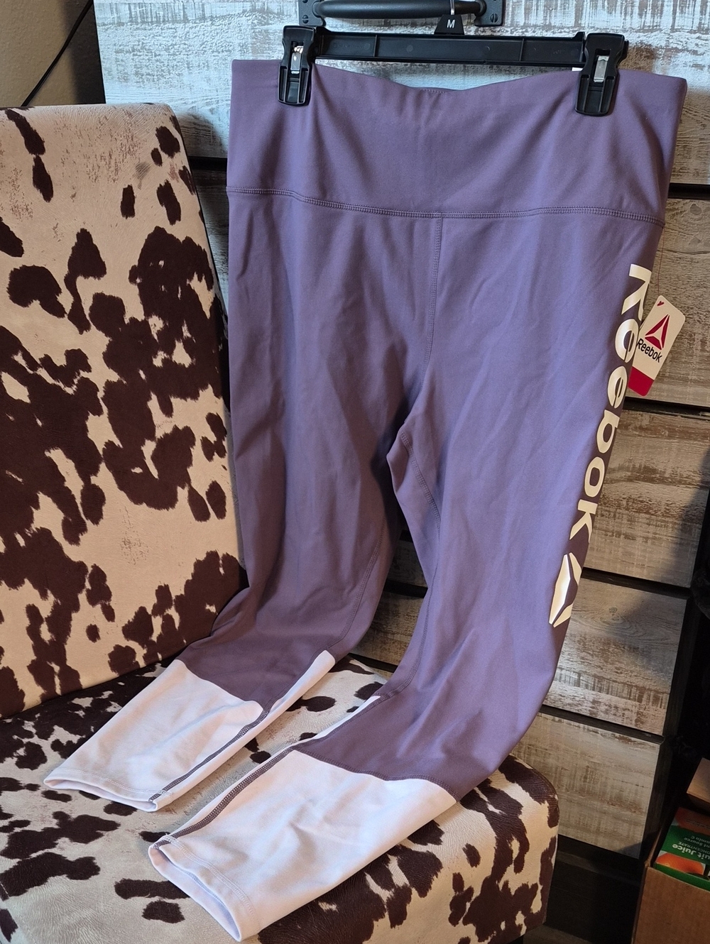 Reebok Lavender and White Athletic Leggings